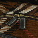 BURBERRY Blue Label Hand Bag Wool Leather Brown Auth hk844-8