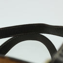 BURBERRY Blue Label Hand Bag Wool Leather Brown Auth hk844-6