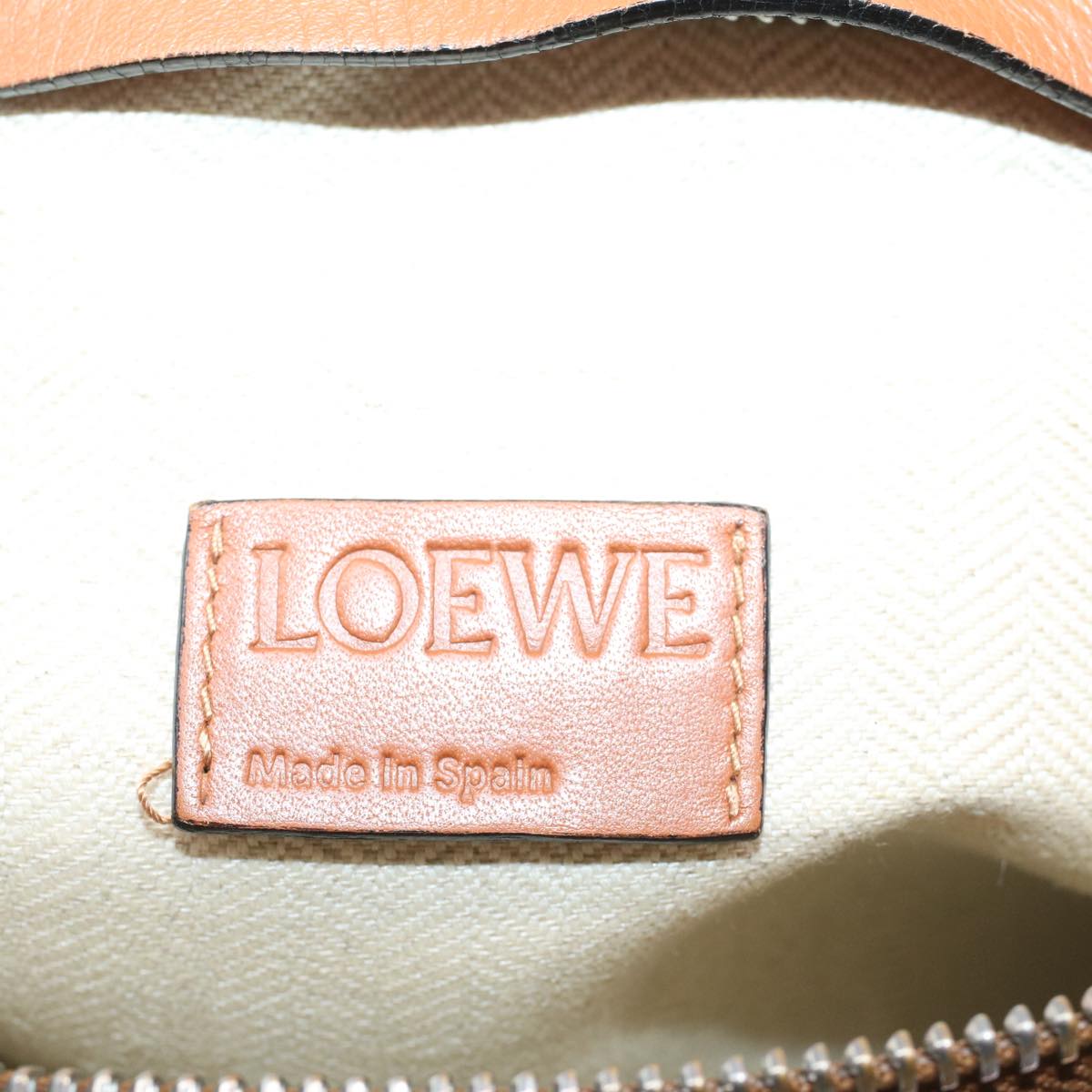 LOEWE Shoulder Bag Leather Brown Auth hk848