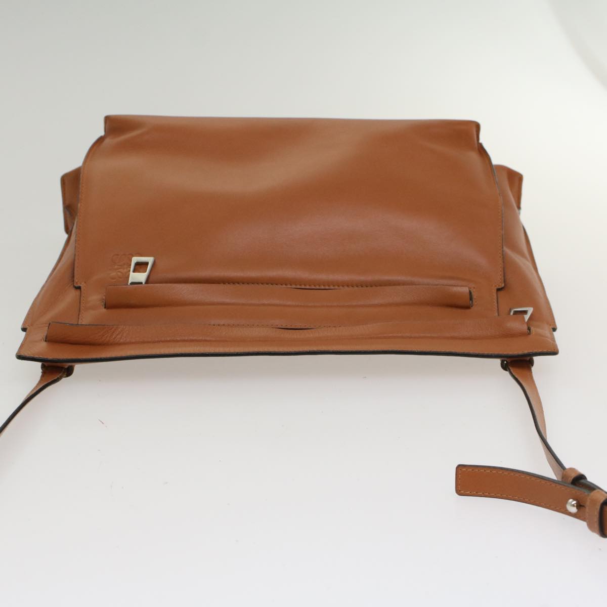 LOEWE Shoulder Bag Leather Brown Auth hk848