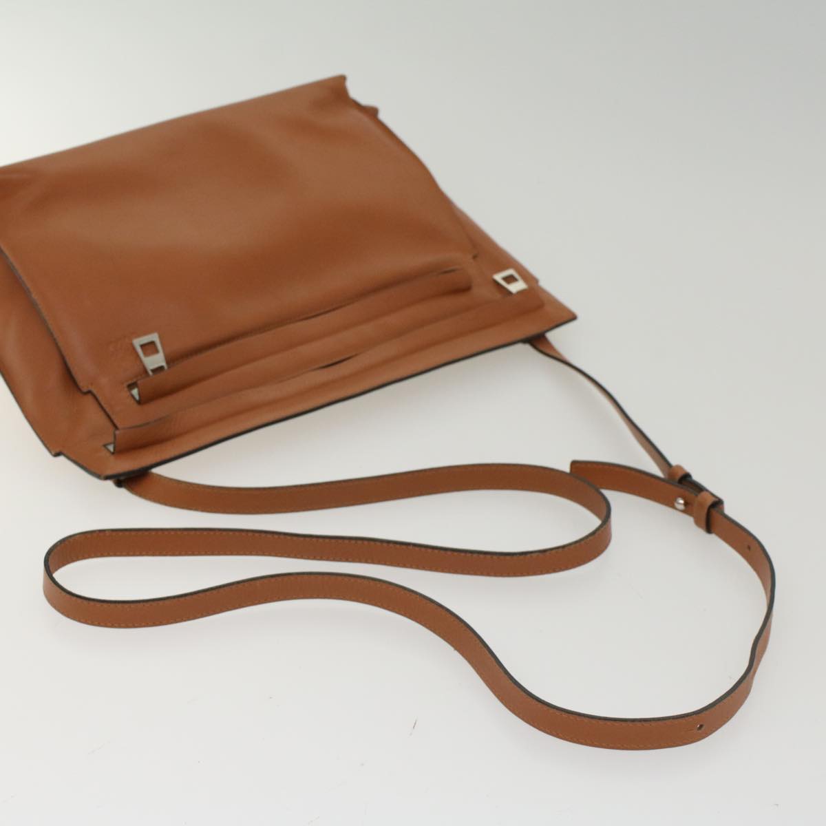 LOEWE Shoulder Bag Leather Brown Auth hk848