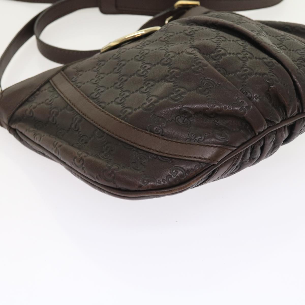 GUCCI GG Canvas Guccissima Shoulder Bag Brown 203257 Auth hk853