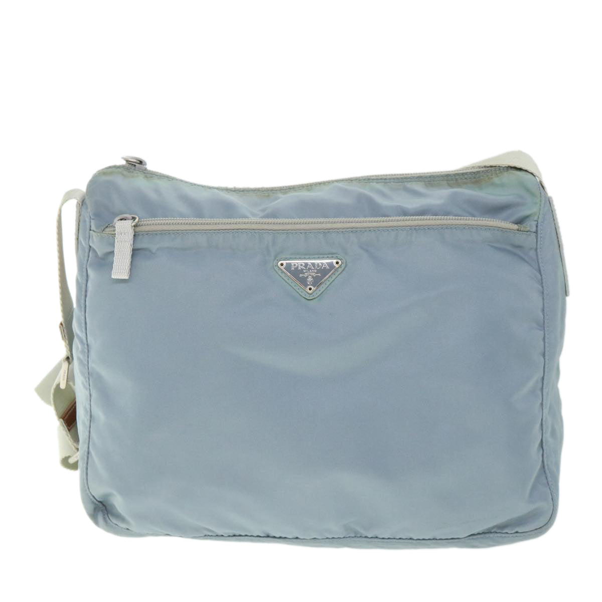 PRADA Shoulder Bag Nylon Light Blue Auth hk855