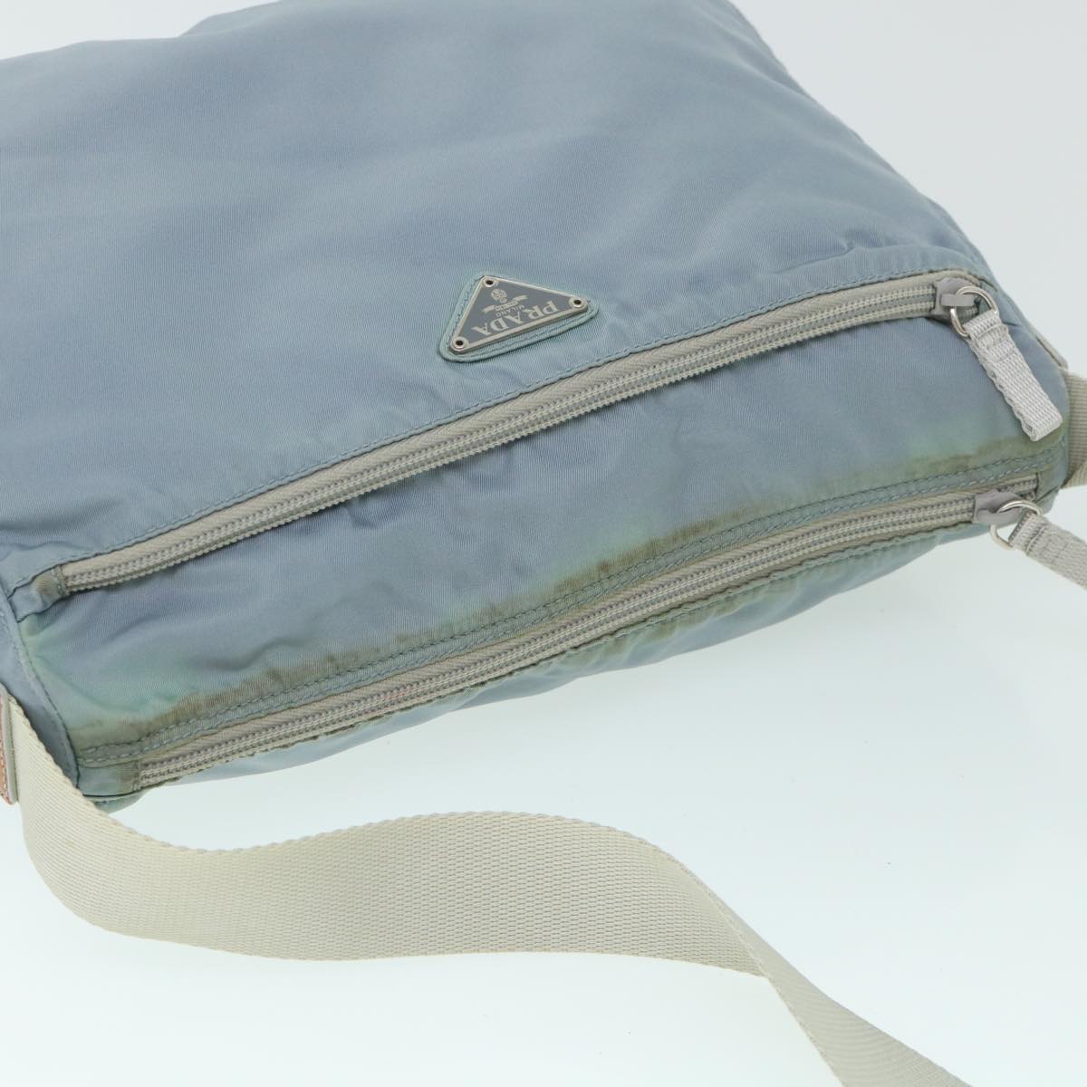 PRADA Shoulder Bag Nylon Light Blue Auth hk855