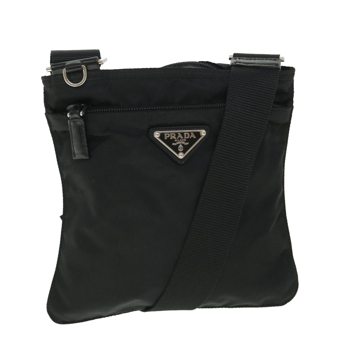 PRADA Shoulder Bag Nylon Black Auth hk858