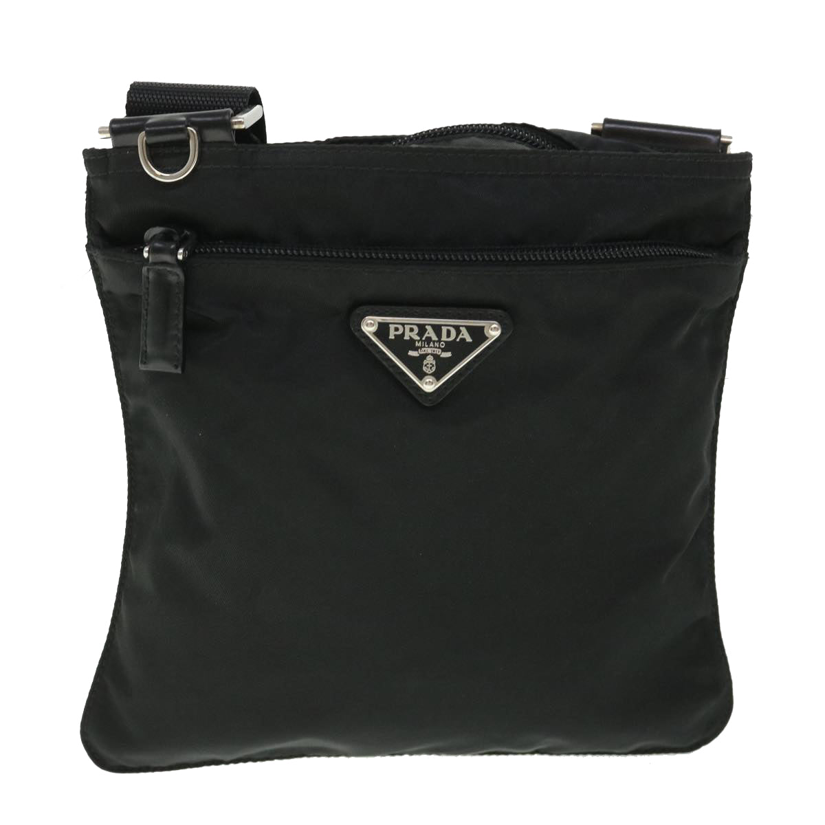 PRADA Shoulder Bag Nylon Black Auth hk858