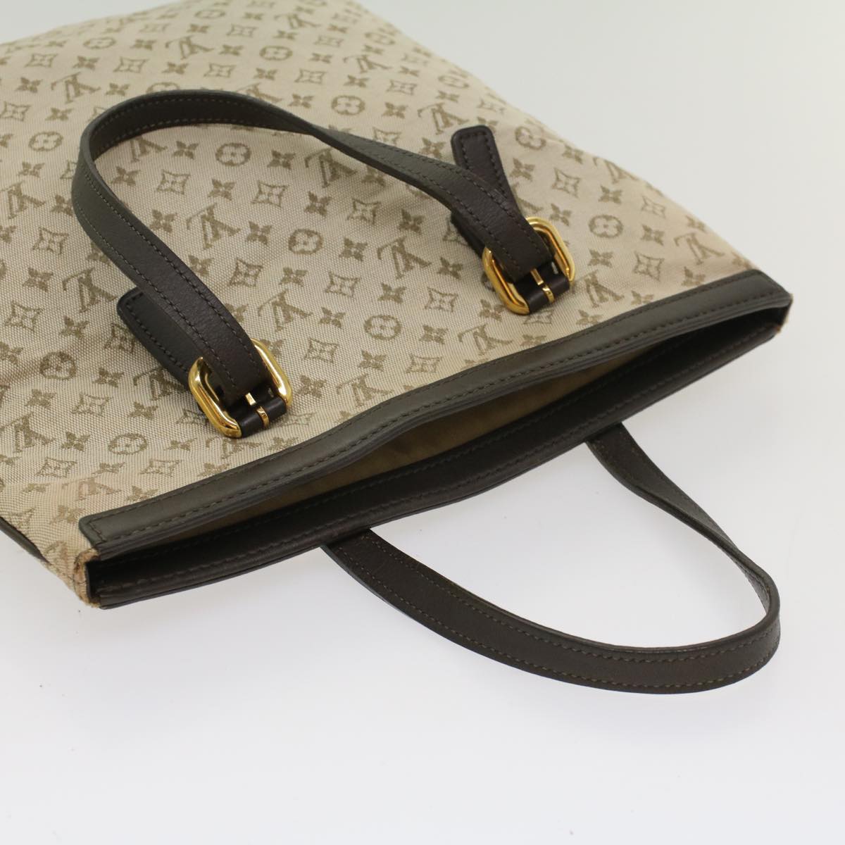 LOUIS VUITTON Monogram Mini Françoise Hand Bag 2way Khaki M92209 LV Auth hk863