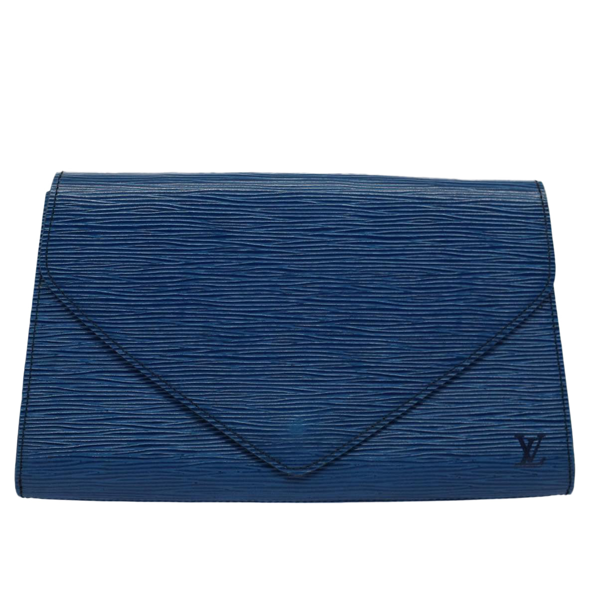 LOUIS VUITTON Epi Art Deco Clutch Bag Blue M52635 LV Auth hk870