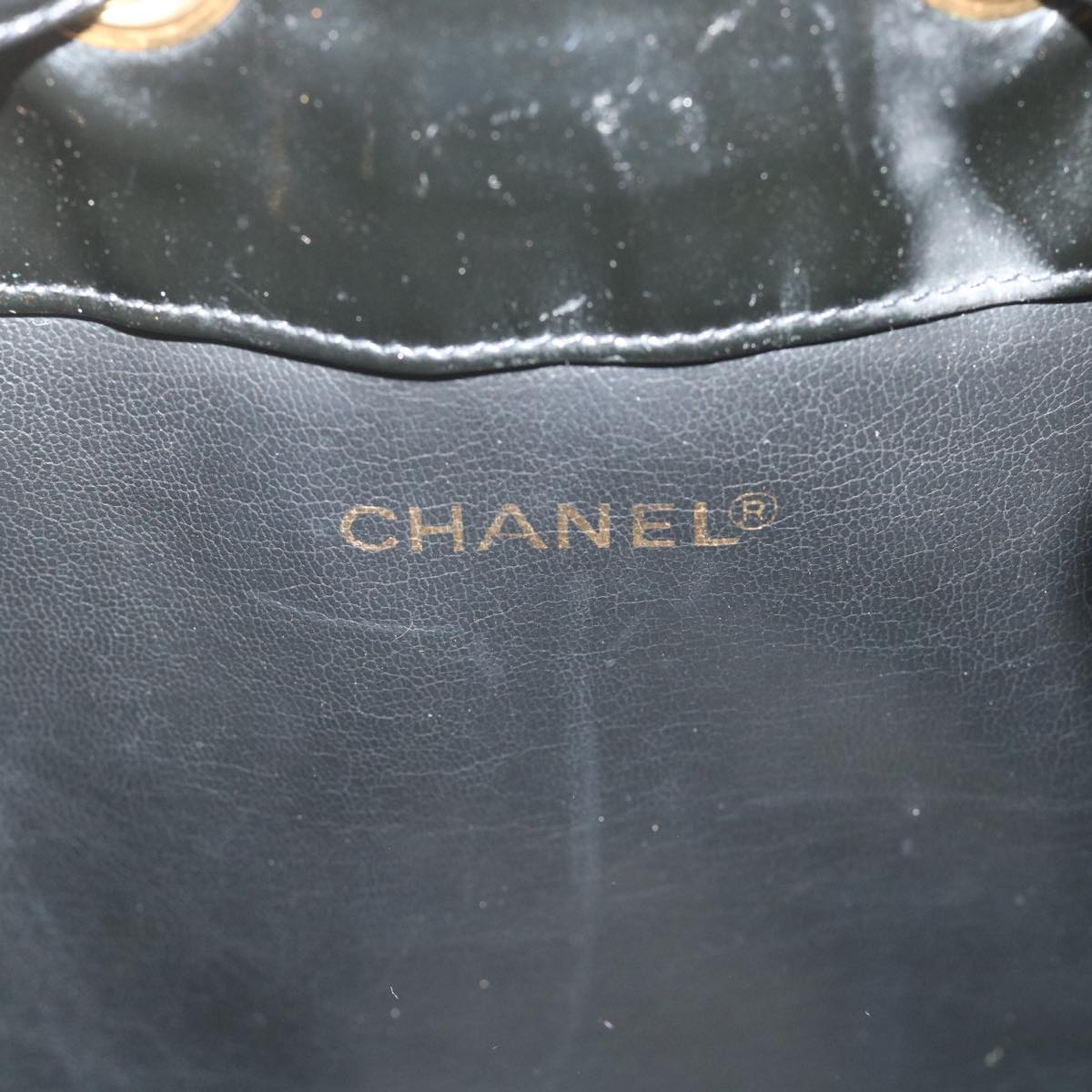 CHANEL Shoulder Bag Patent leather Black CC Auth hk899