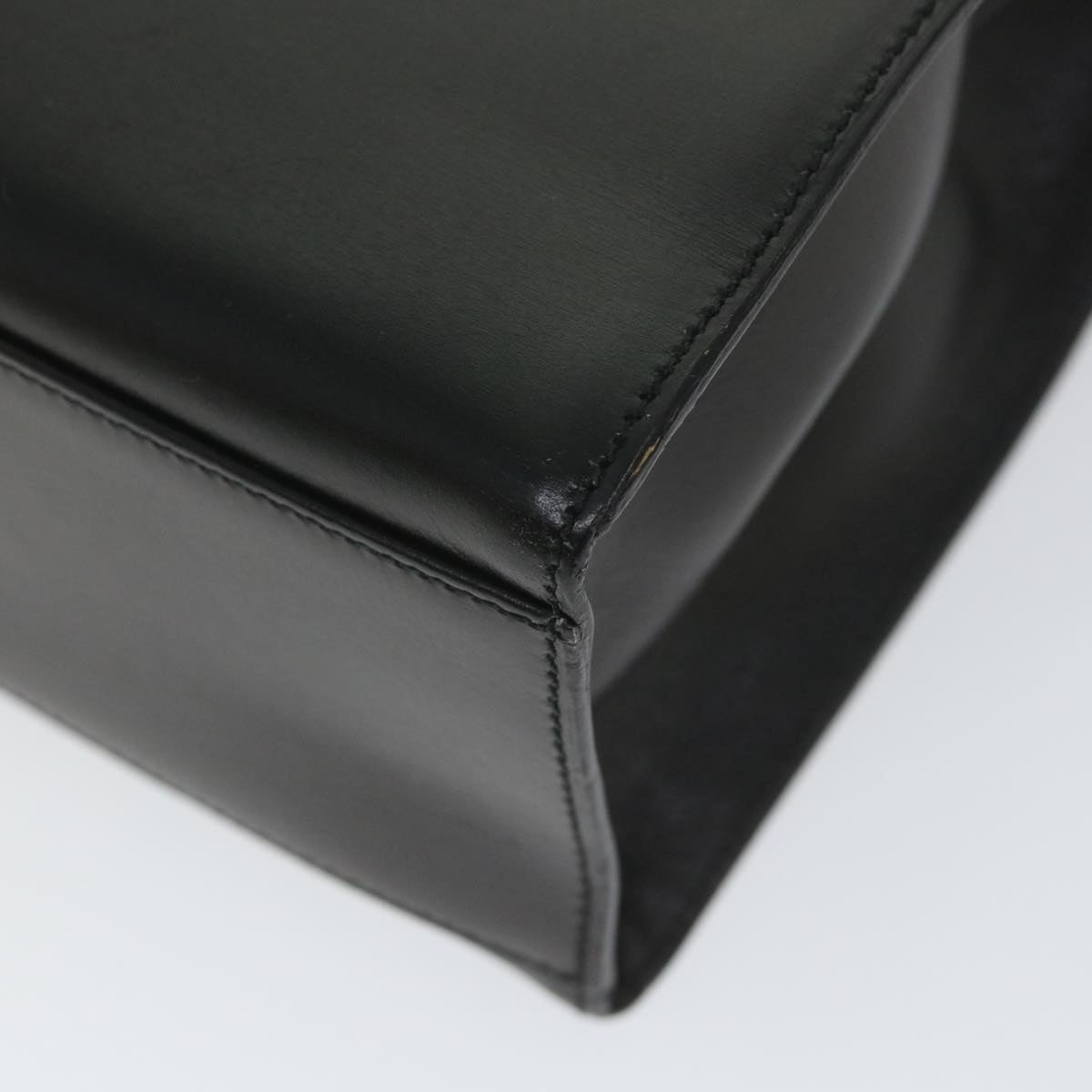 CELINE Hand Bag Leather 2way Black Auth hk901