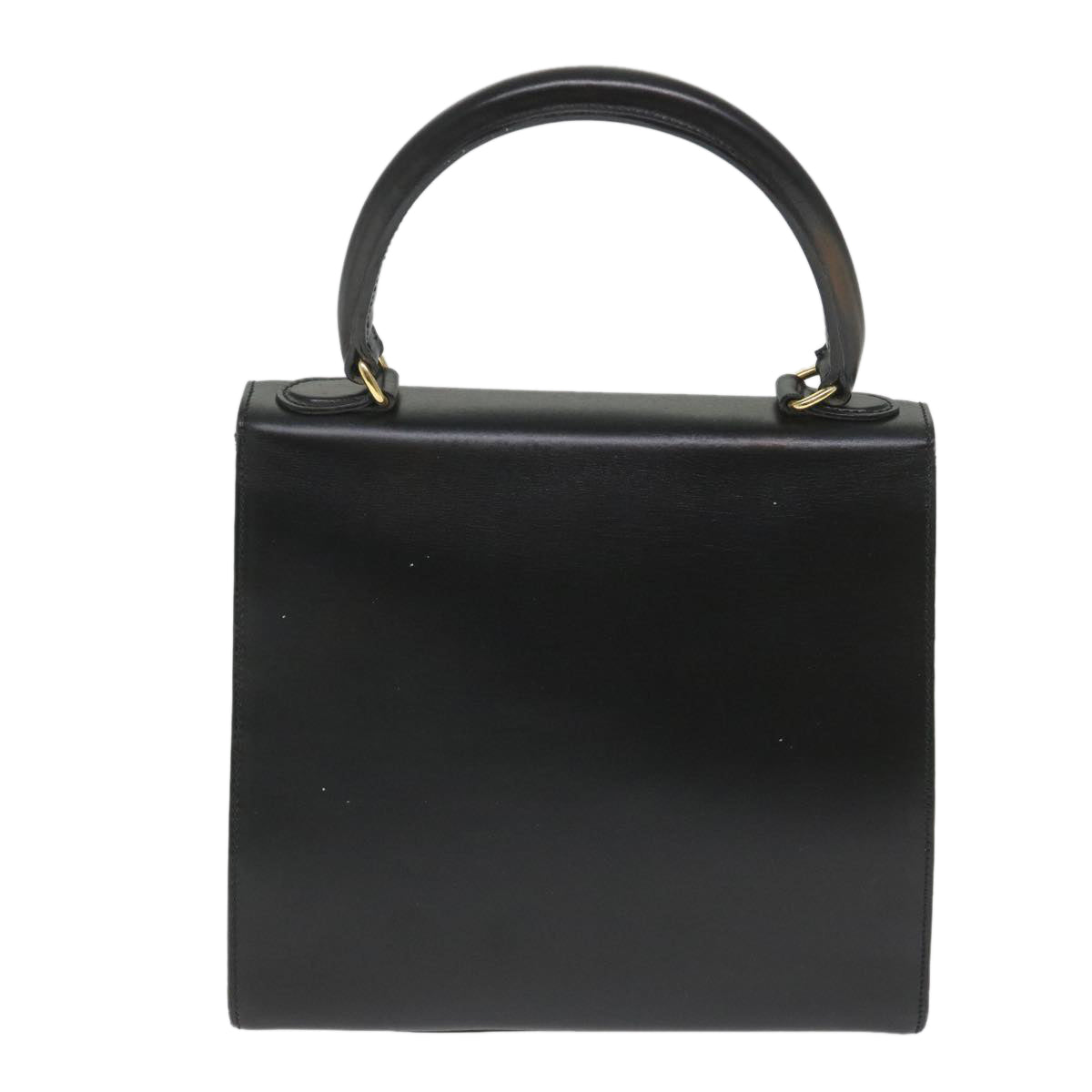 CELINE Hand Bag Leather 2way Black Auth hk901 - 0