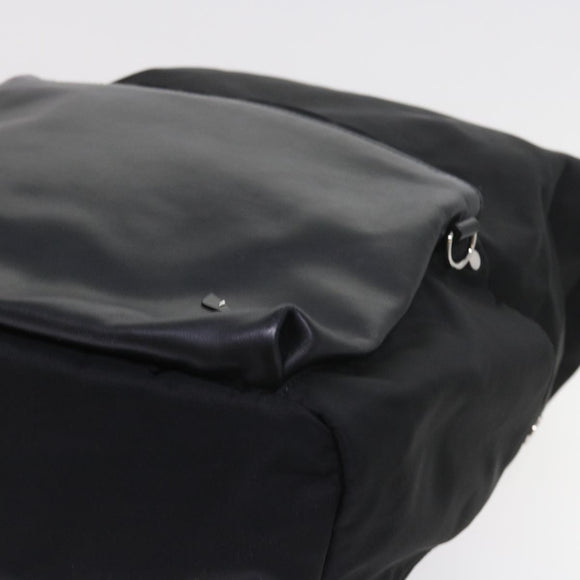 FENDI Backpack Nylon Leather Black Auth hk906