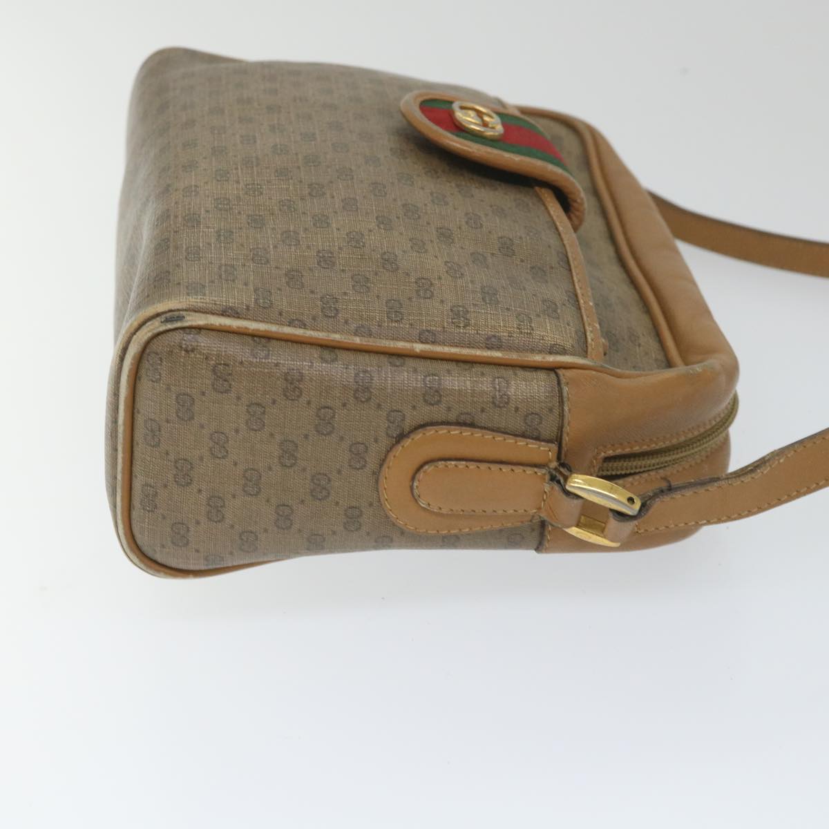 GUCCI Micro GG Supreme Web Sherry Line Shoulder Bag Beige 001 56 0944 Auth hk913