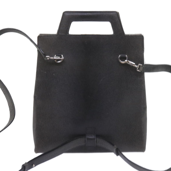 Salvatore Ferragamo Hand Bag Leather 2way Gray Auth hk919