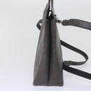 Salvatore Ferragamo Hand Bag Leather 2way Gray Auth hk919-4