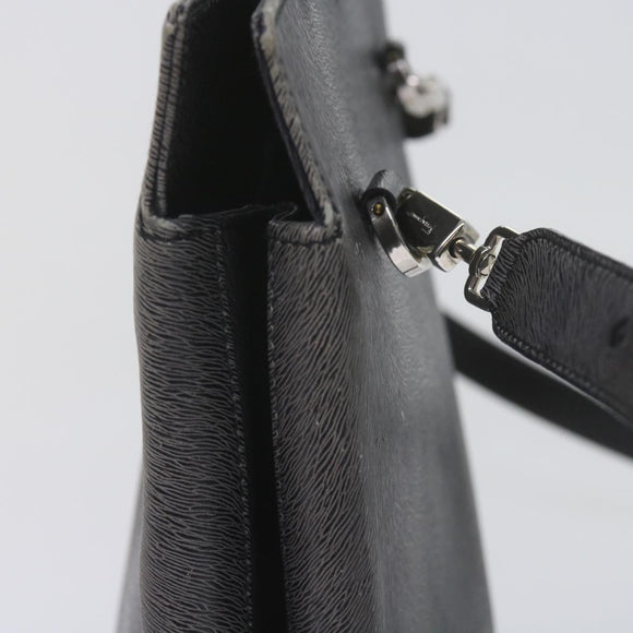 Salvatore Ferragamo Hand Bag Leather 2way Gray Auth hk919