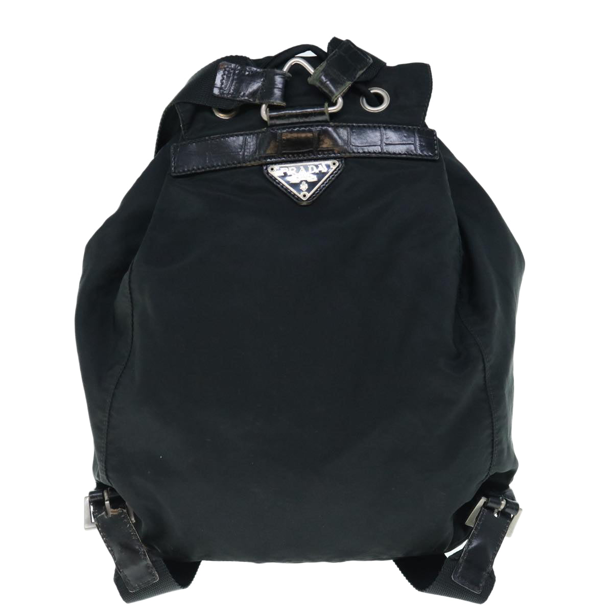 PRADA Backpack Nylon Black Auth hk923 - 0