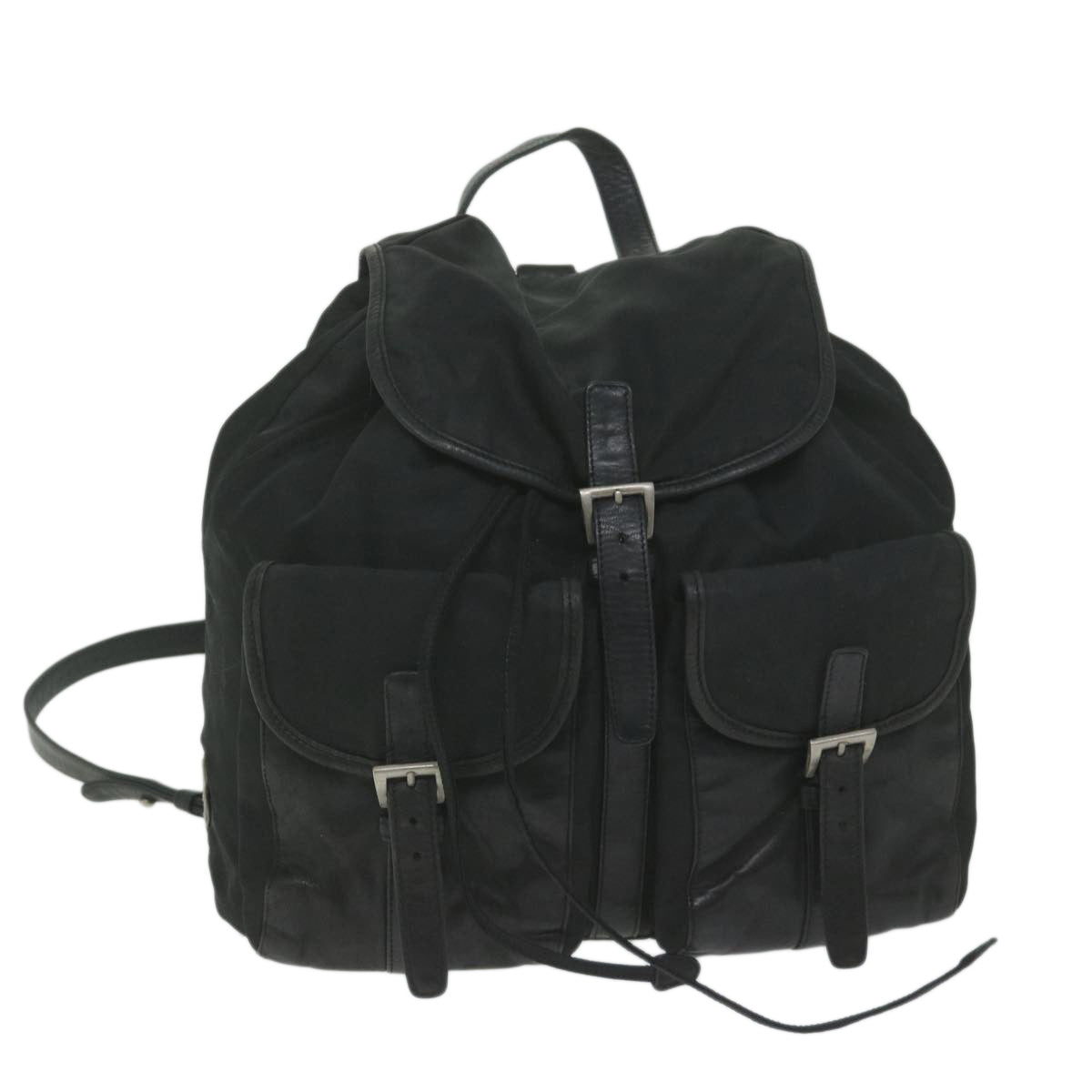 PRADA Backpack Nylon Black Auth hk925