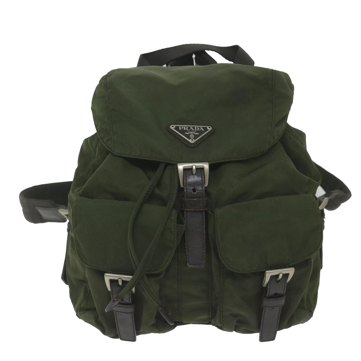 PRADA Backpack Nylon Green Auth hk927