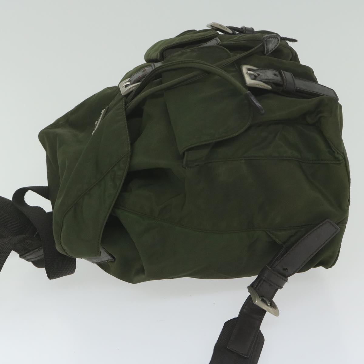PRADA Backpack Nylon Green Auth hk927