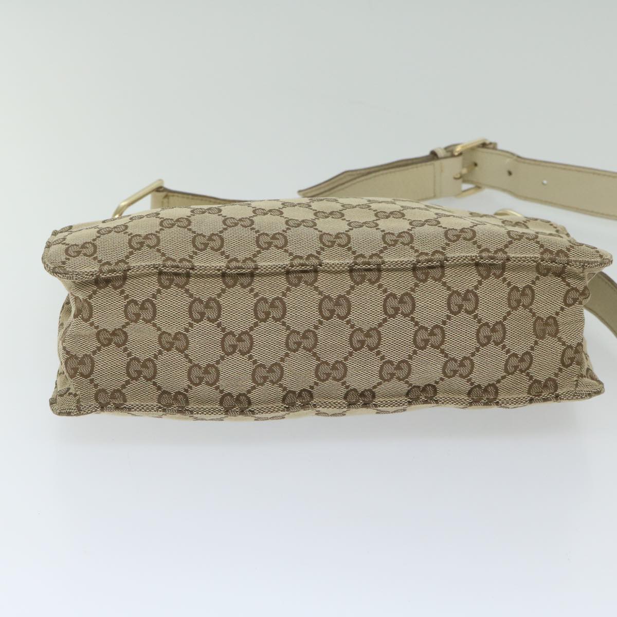 GUCCI GG Canvas Shoulder Bag Beige 120841 Auth hk939