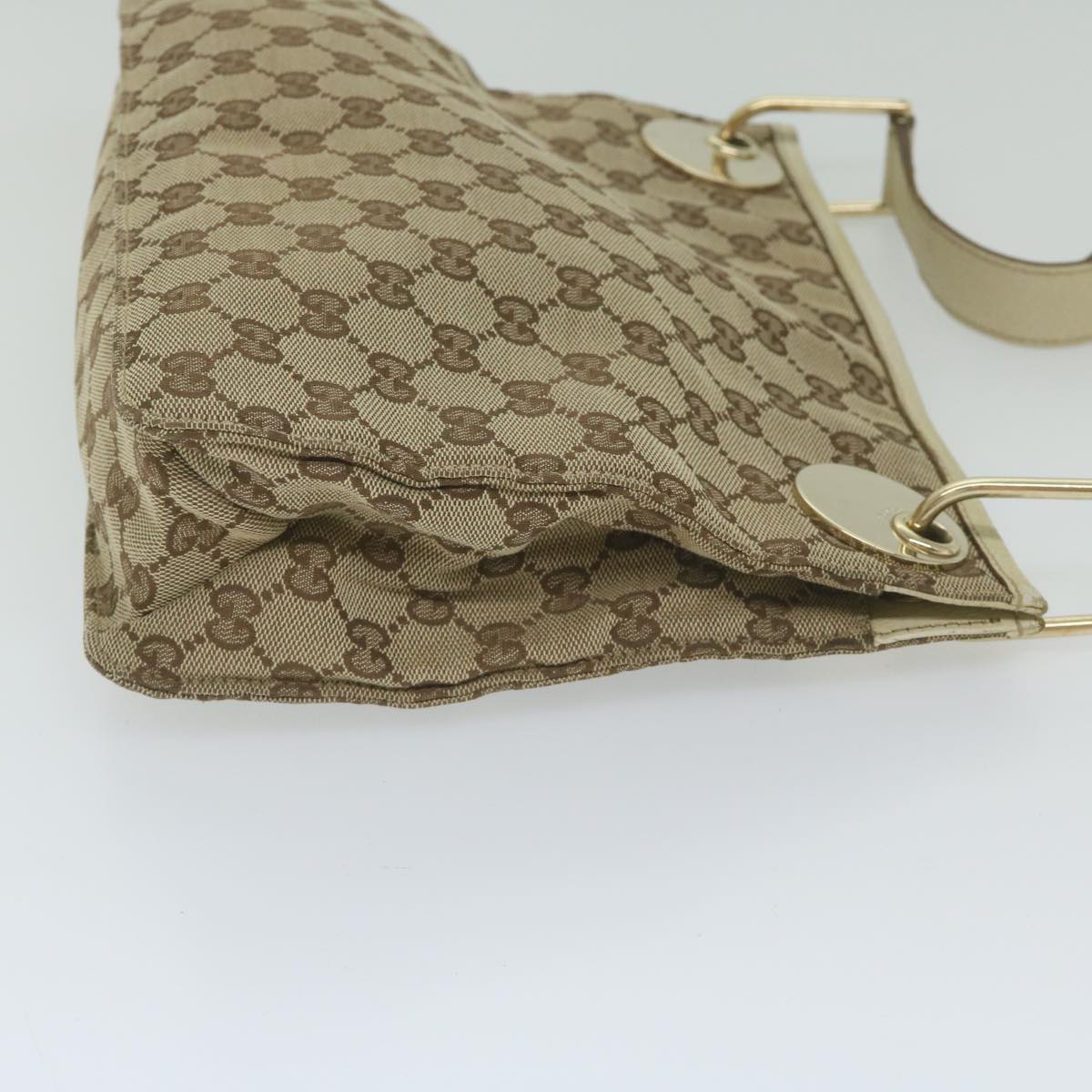 GUCCI GG Canvas Shoulder Bag Beige 120841 Auth hk939