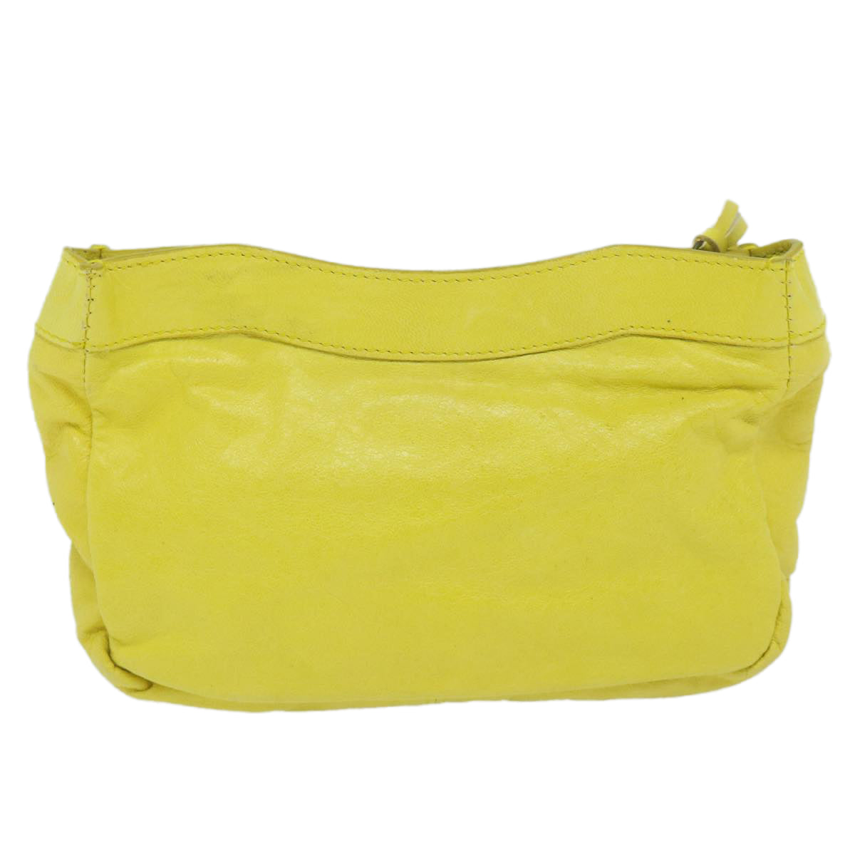 BALENCIAGA Pouch Leather Yellow 110481 Auth hk944 - 0