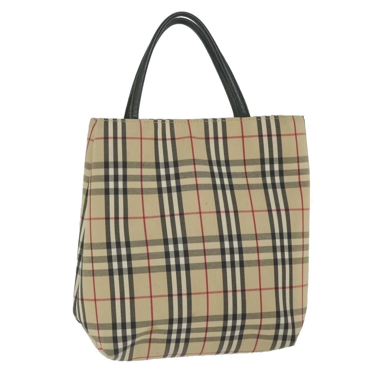 BURBERRY Nova Check Tote Bag Nylon Beige Auth hk951