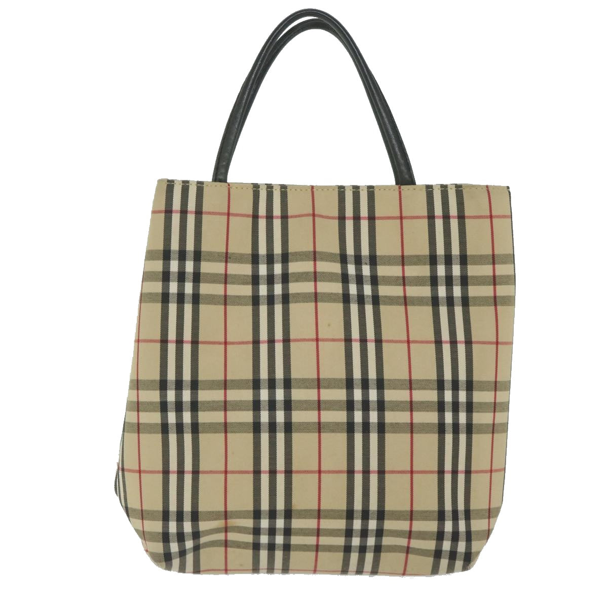 BURBERRY Nova Check Tote Bag Nylon Beige Auth hk951 - 0