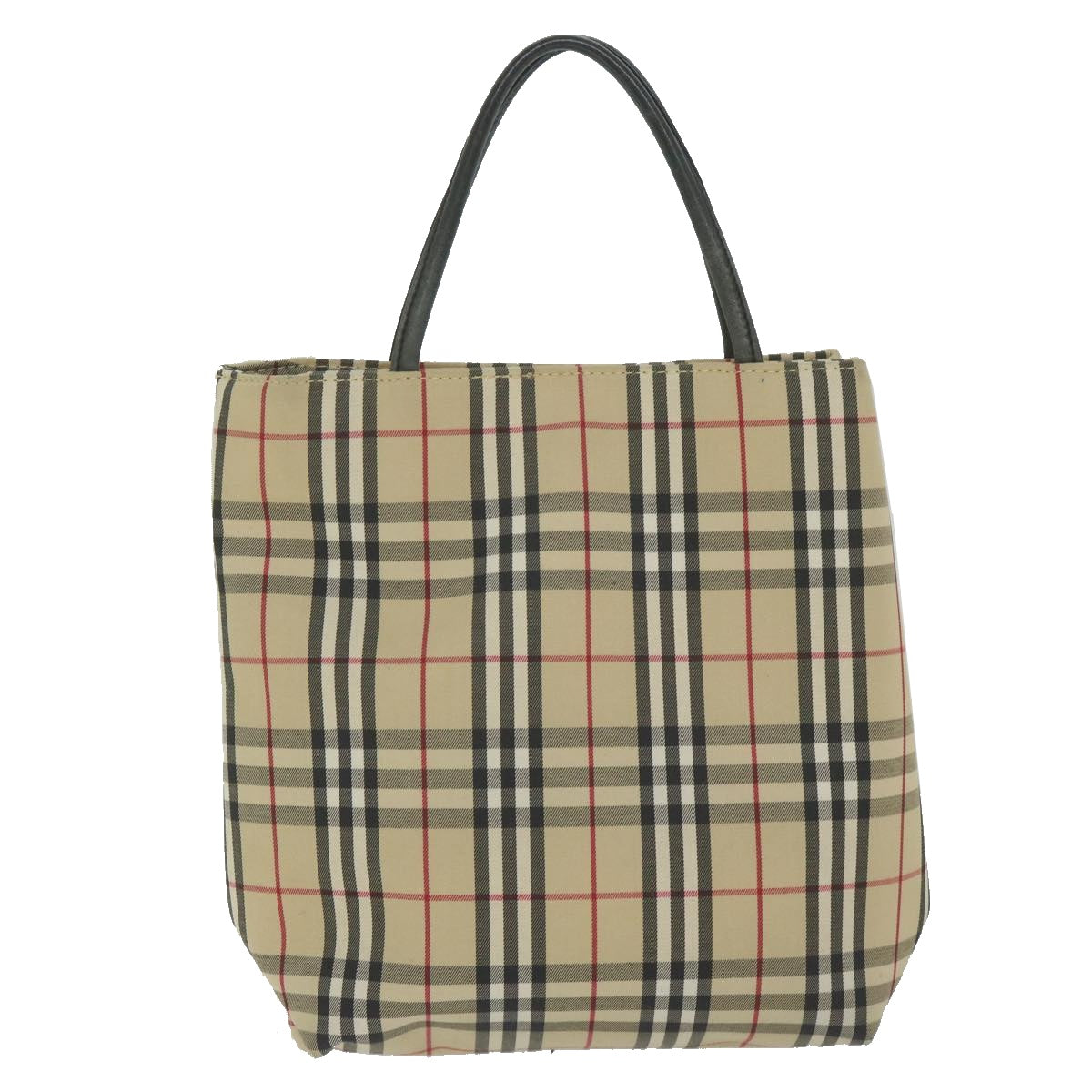 BURBERRY Nova Check Tote Bag Nylon Beige Auth hk951