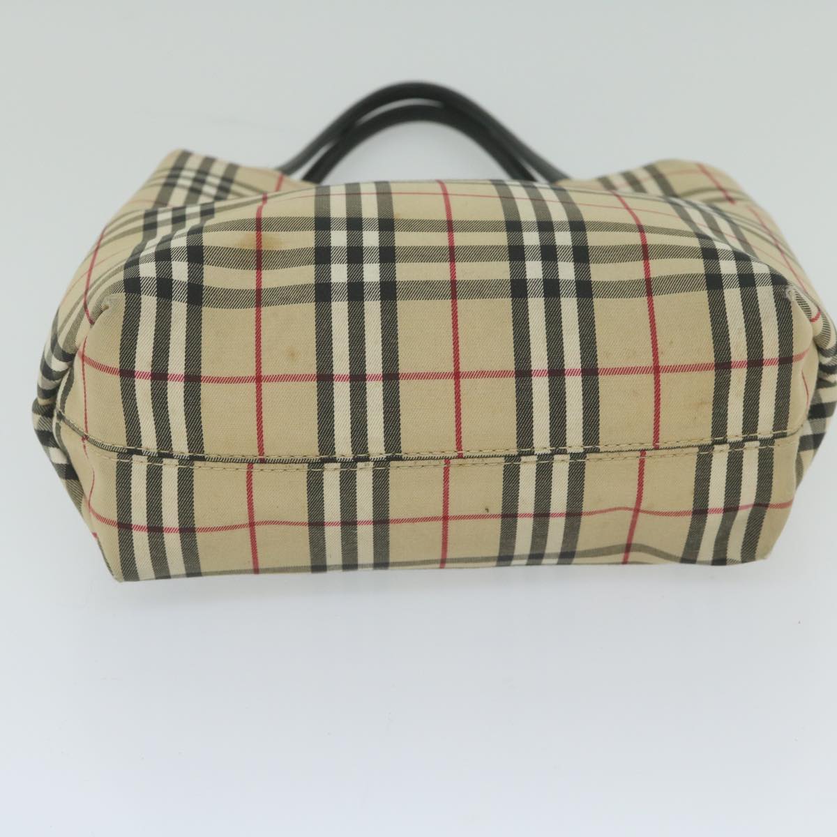 BURBERRY Nova Check Tote Bag Nylon Beige Auth hk951