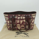 BURBERRY Nova Check Tote Bag PVC Leather Red Auth hk959-12