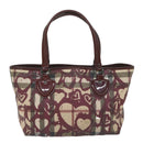 BURBERRY Nova Check Tote Bag PVC Leather Red Auth hk959-2