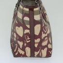BURBERRY Nova Check Tote Bag PVC Leather Red Auth hk959-3