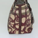 BURBERRY Nova Check Tote Bag PVC Leather Red Auth hk959-4