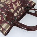 BURBERRY Nova Check Tote Bag PVC Leather Red Auth hk959-6