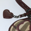 BURBERRY Nova Check Tote Bag PVC Leather Red Auth hk959-8