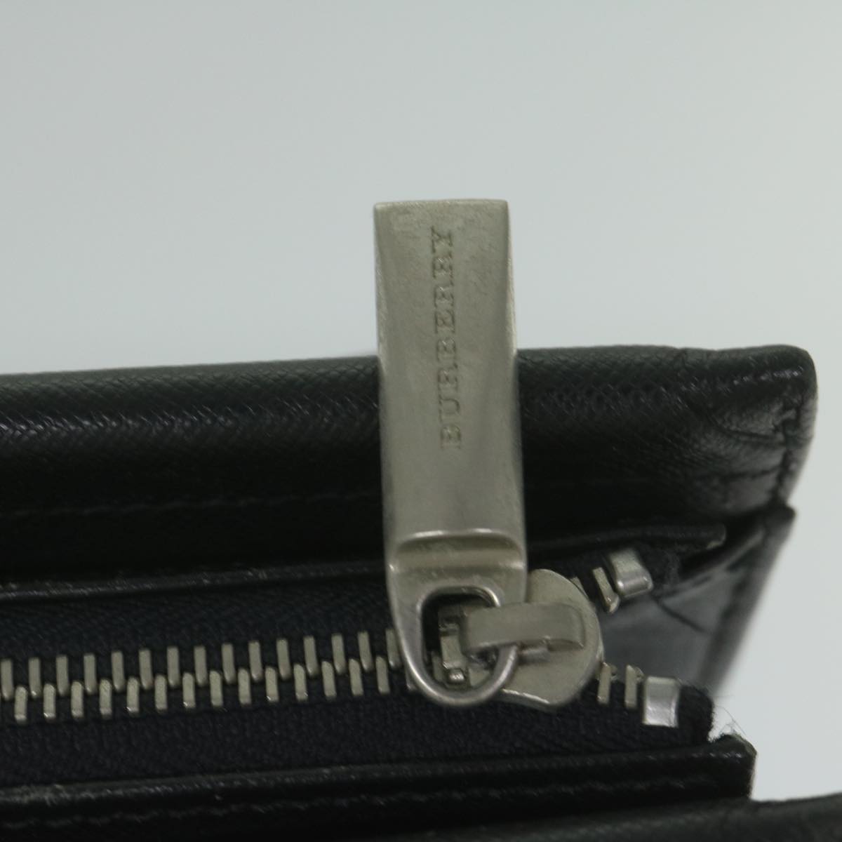 BURBERRY Hand Bag Leather Black Auth hk962