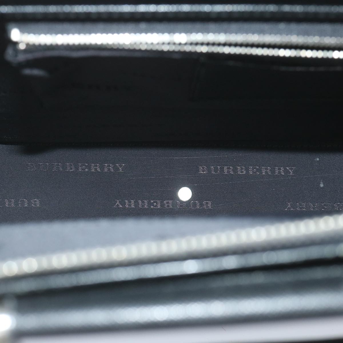 BURBERRY Hand Bag Leather Black Auth hk962