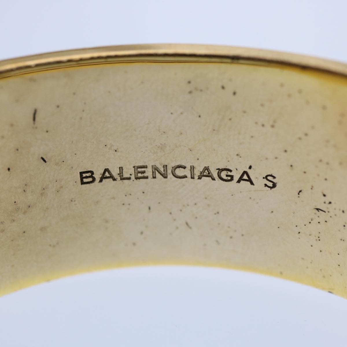 BALENCIAGA Bracelet S Size Gold Tone Auth hk963