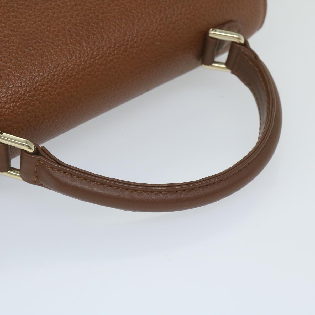 Burberrys Hand Bag Leather Brown Auth hk974