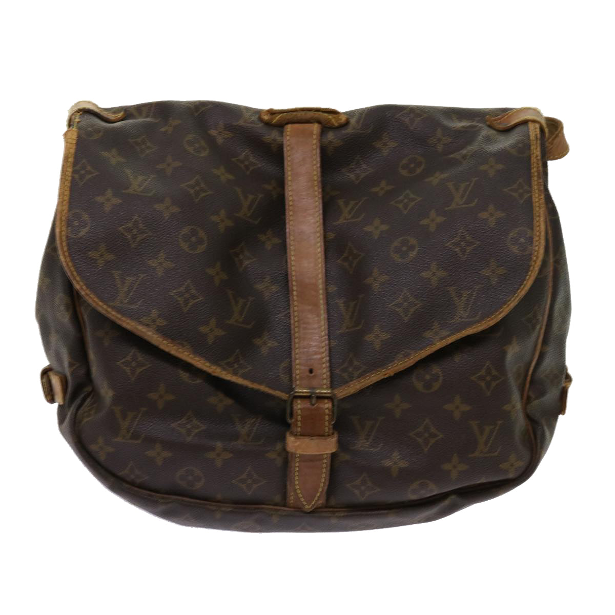 LOUIS VUITTON Monogram Saumur 35 Shoulder Bag M42254 LV Auth hk982