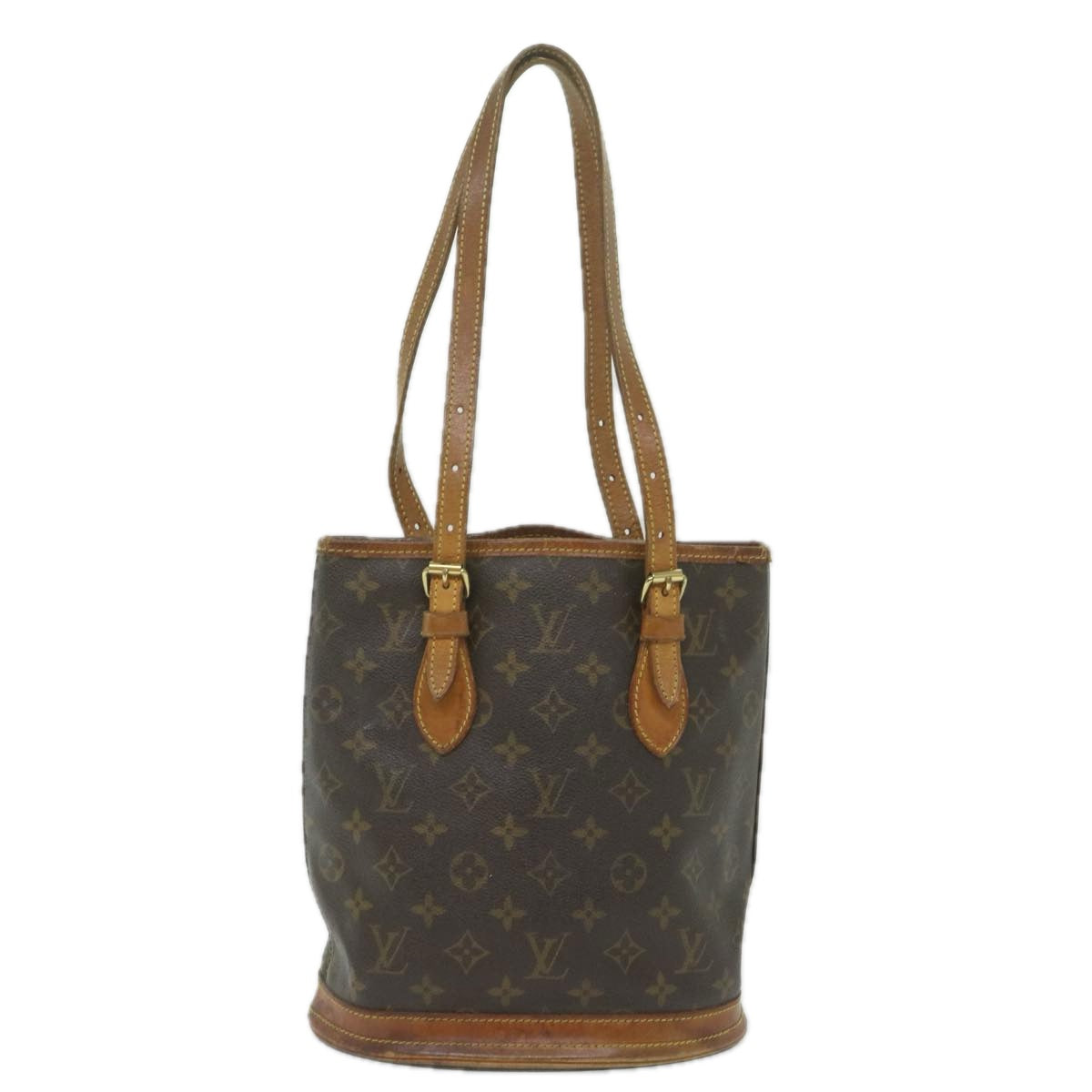 LOUIS VUITTON Monogram Bucket PM Shoulder Bag M42238 LV Auth hk983