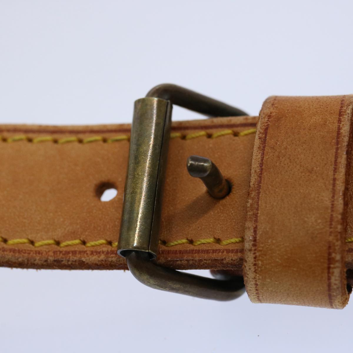 LOUIS VUITTON Adjustable Shoulder Strap Leather 37.4""-44.1"" Beige Auth hk988