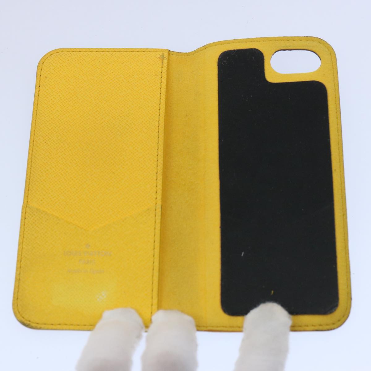 LOUIS VUITTON Monogram iPhone Case Yellow M61908 LV Auth hk990