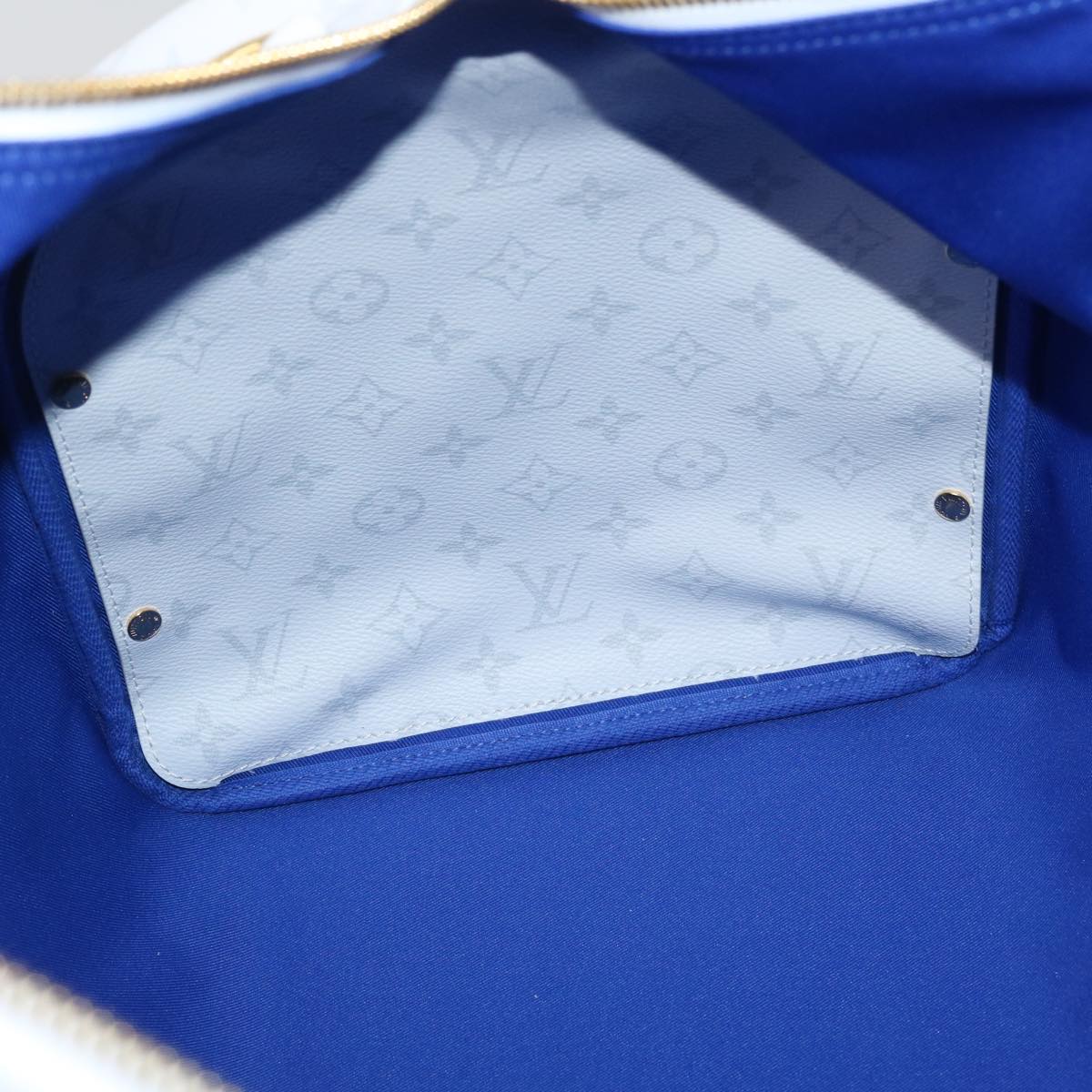 LOUIS VUITTON Monogram Keepall 55 Boston Bag White M45586 LVxNBA Auth hs1077A