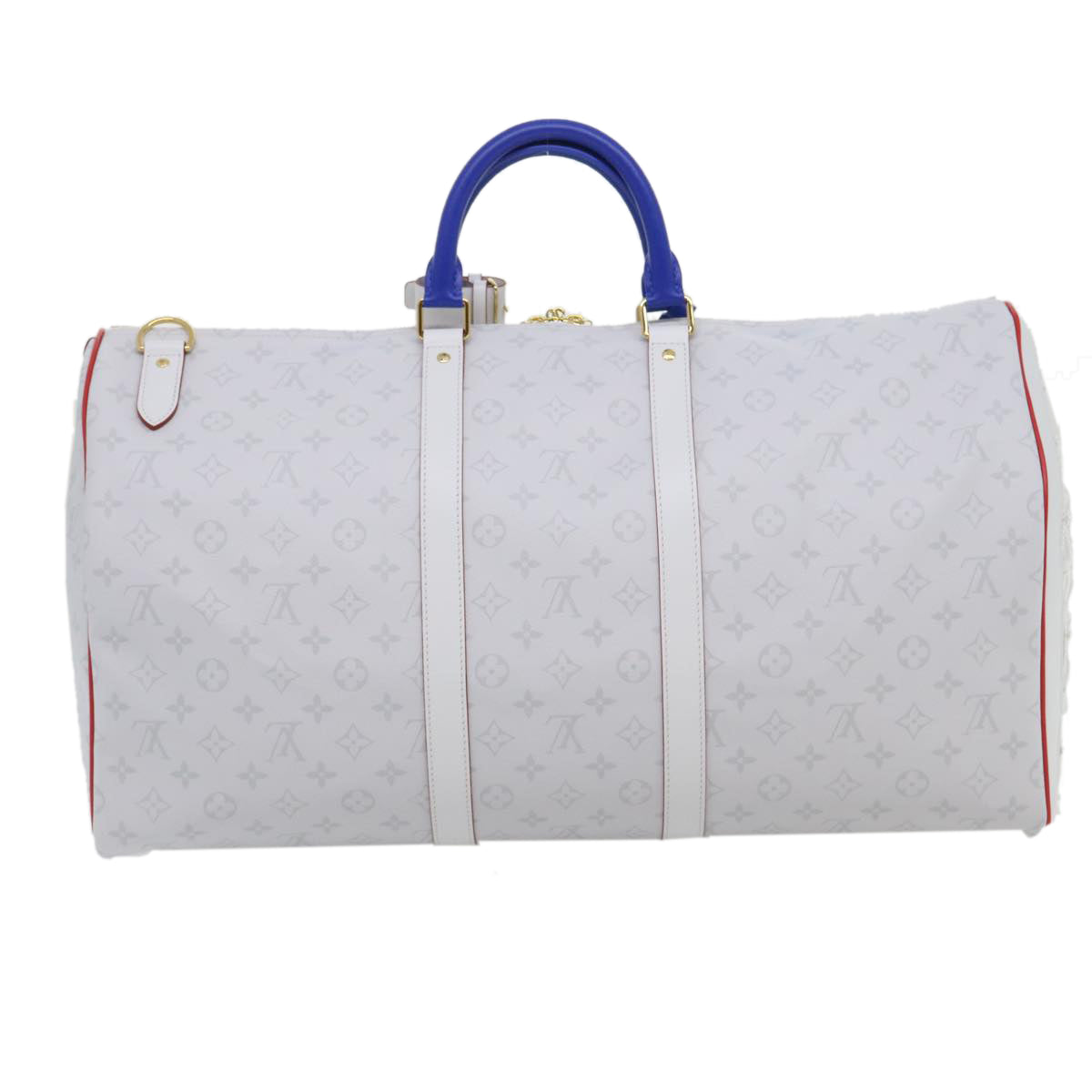 LOUIS VUITTON Monogram Keepall 55 Boston Bag White M45586 LVxNBA Auth hs1077A