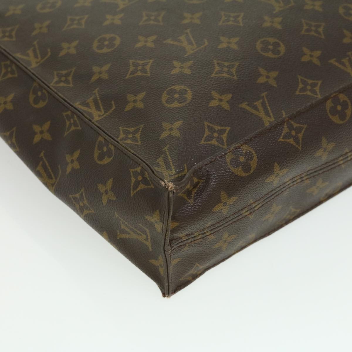 LOUIS VUITTON Monogram Sac Plat Hand Bag M51140 LV Auth hs1286