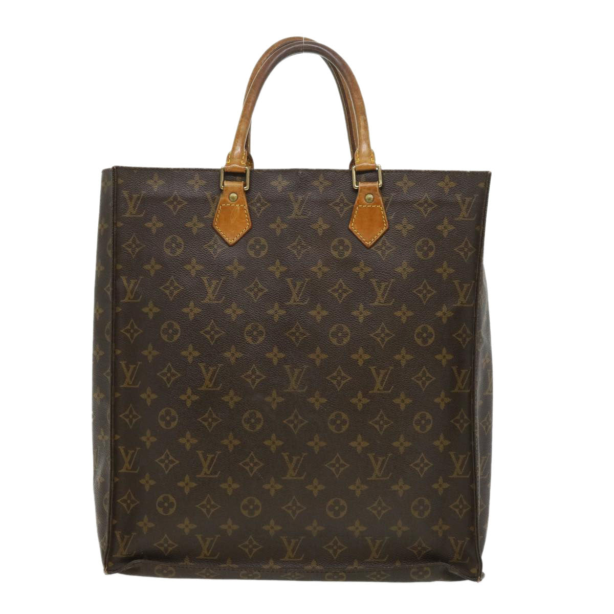 LOUIS VUITTON Monogram Sac Plat Hand Bag M51140 LV Auth hs1286