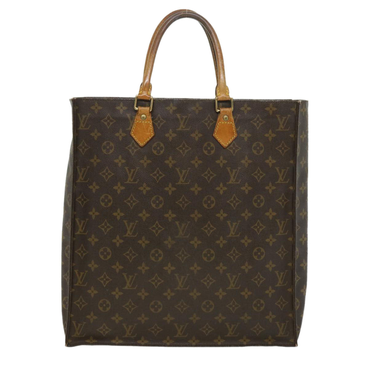 LOUIS VUITTON Monogram Sac Plat Hand Bag M51140 LV Auth hs1286